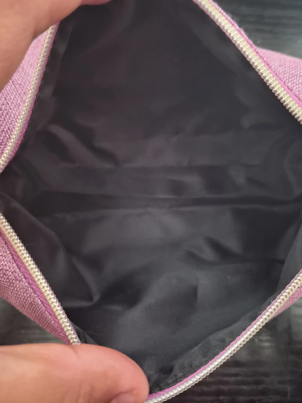 Lancome Pink Canvas Cosmetic Case with Gold Hardware
